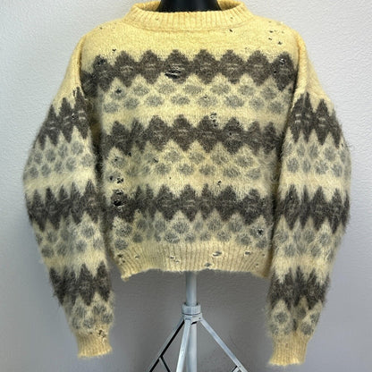 Vintage Baggy Shag Lord Jeff Sweater Mens X-Large Grunge Icelandic Wool Beige