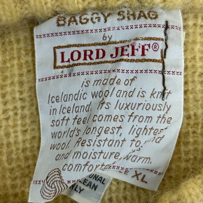 Vintage Baggy Shag Lord Jeff Sweater Mens X-Large Grunge Icelandic Wool Beige