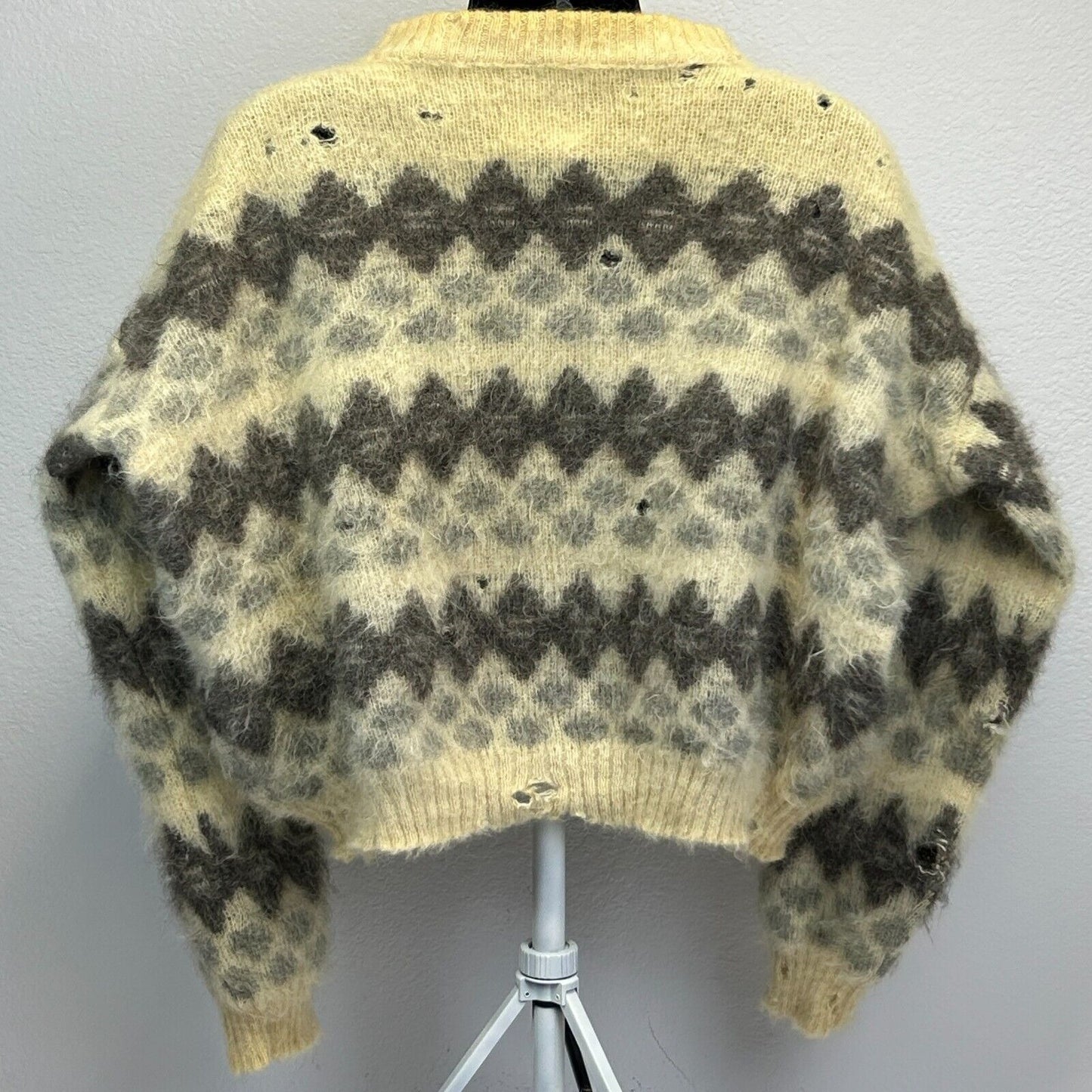 Vintage Baggy Shag Lord Jeff Sweater Mens X-Large Grunge Icelandic Wool Beige