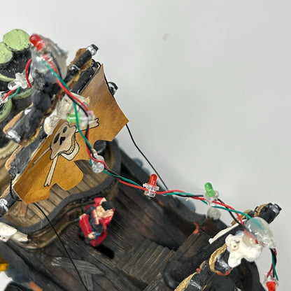 Halloween Village Pirate Ship With Motion Movement LED Lights Sea Ghost Target