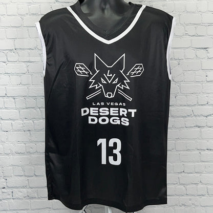 Las Vegas Desert Dogs Steve Nash Jersey L Large Lacrosse NLL Black Sleeveless