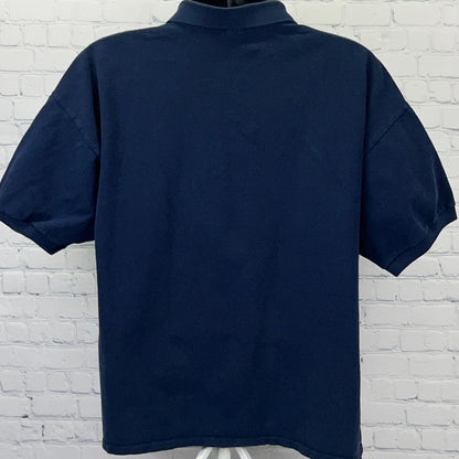 Namco Pac-Man Ghosts Embroidered Polo Shirt Mens 2XL XXL Navy Blue Short Sleeve