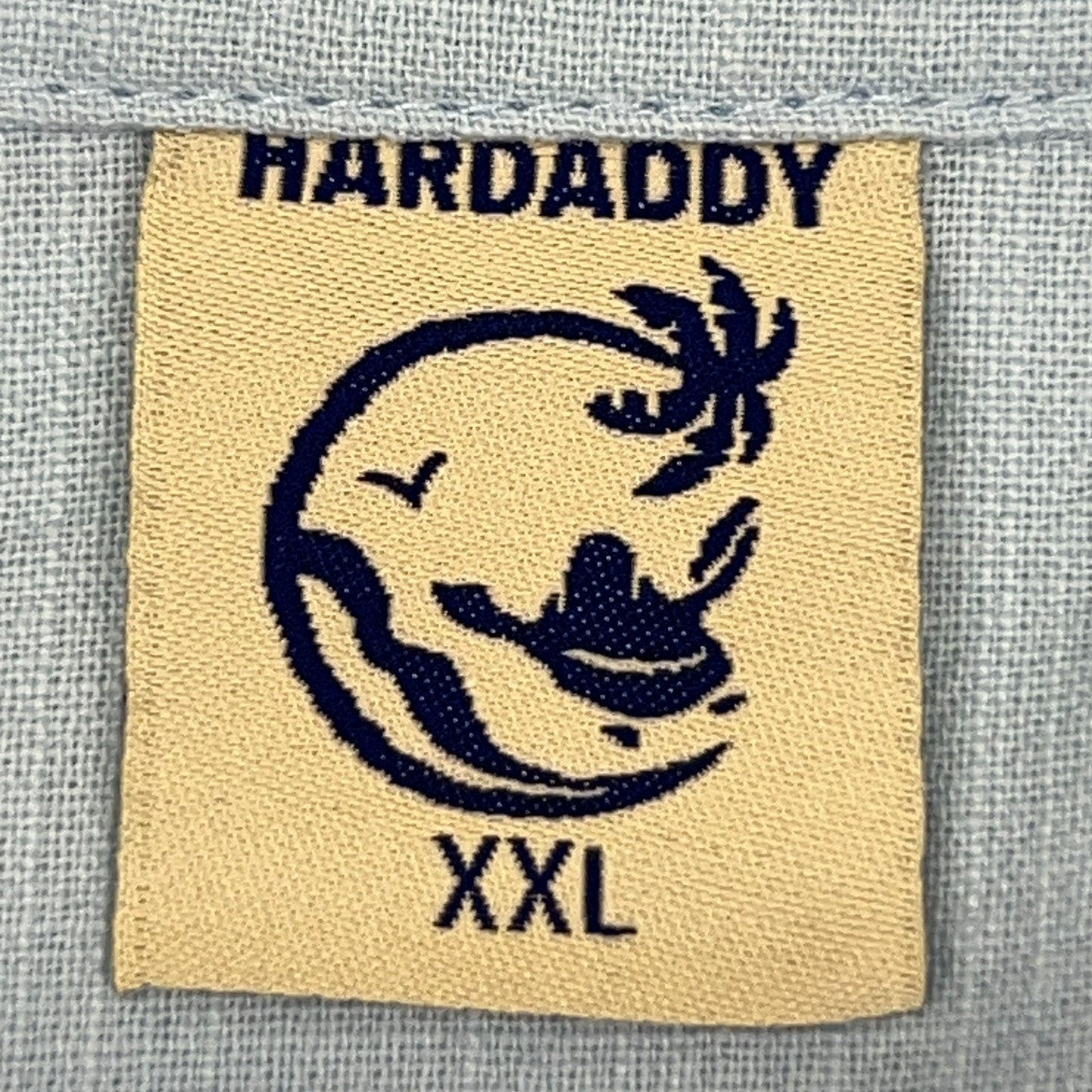 Hardaddy Mandarin Collar Henley Shirt Roll Tab Long Sleeves Blue Mens 2XL XXL