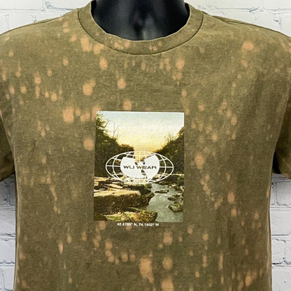 Wu Wear Wu-Tang Clan Staten Island NYC T Shirt M Medium Hip Hop Bleach Dye Green