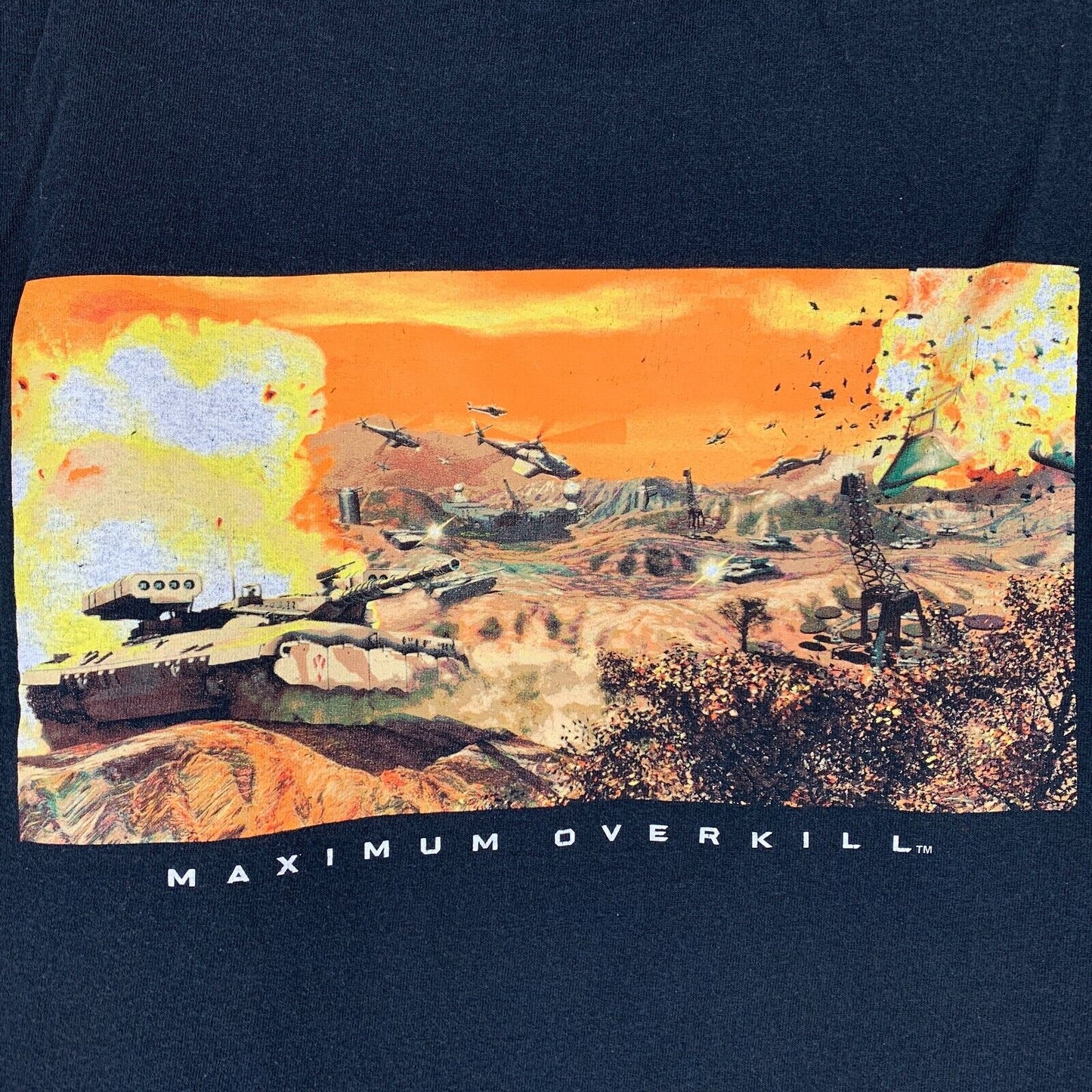 Comanche Maximum Overkill Vintage 90s T Shirt Helicopter Video Gamer Tee Large