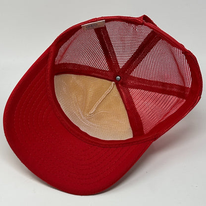 Vintage 80s San Diego Zoo Trucker Hat Baseball Cap Wild Animal Park Snapback Red