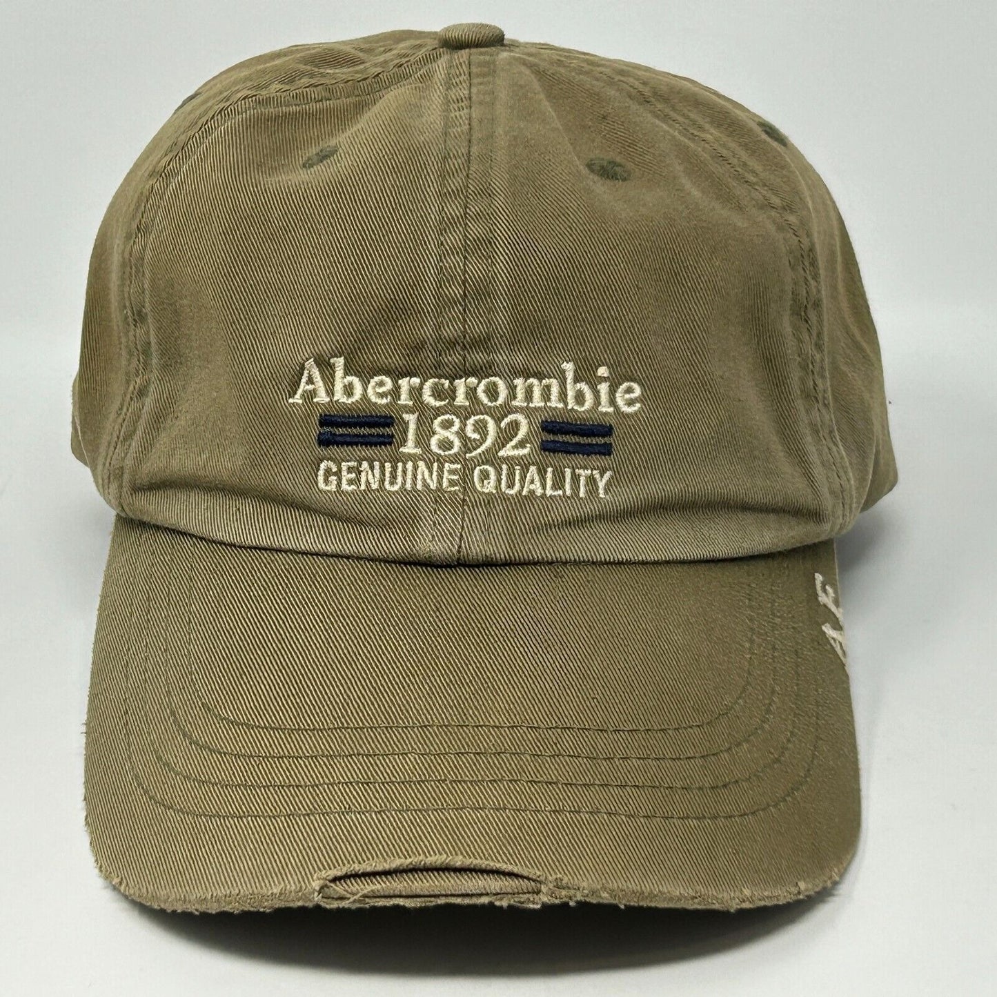 Gorra de béisbol vintage de Abercrombie &amp; Fitch con correa trasera desgastada de los años 90 en color beige