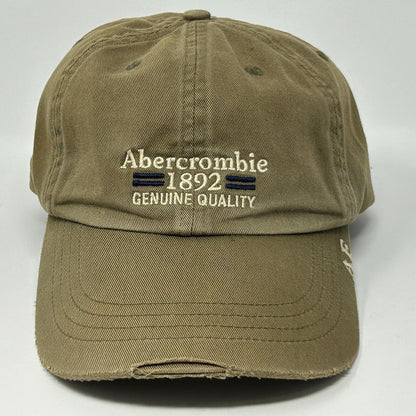 Abercrombie & Fitch Vintage Dad Hat Baseball Cap 90s Distressed Strapback Beige