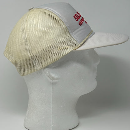 Vintage 80s Sellers Shop Thayer Trucker Hat Baseball Cap Missouri Snapback White - Neon Vintage