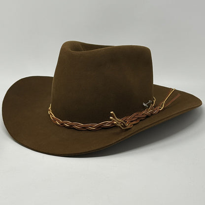 John B Stetson Company 3X XXX Beaver Cowboy Hat Western 3 Inch Brim Brown 6 7/8