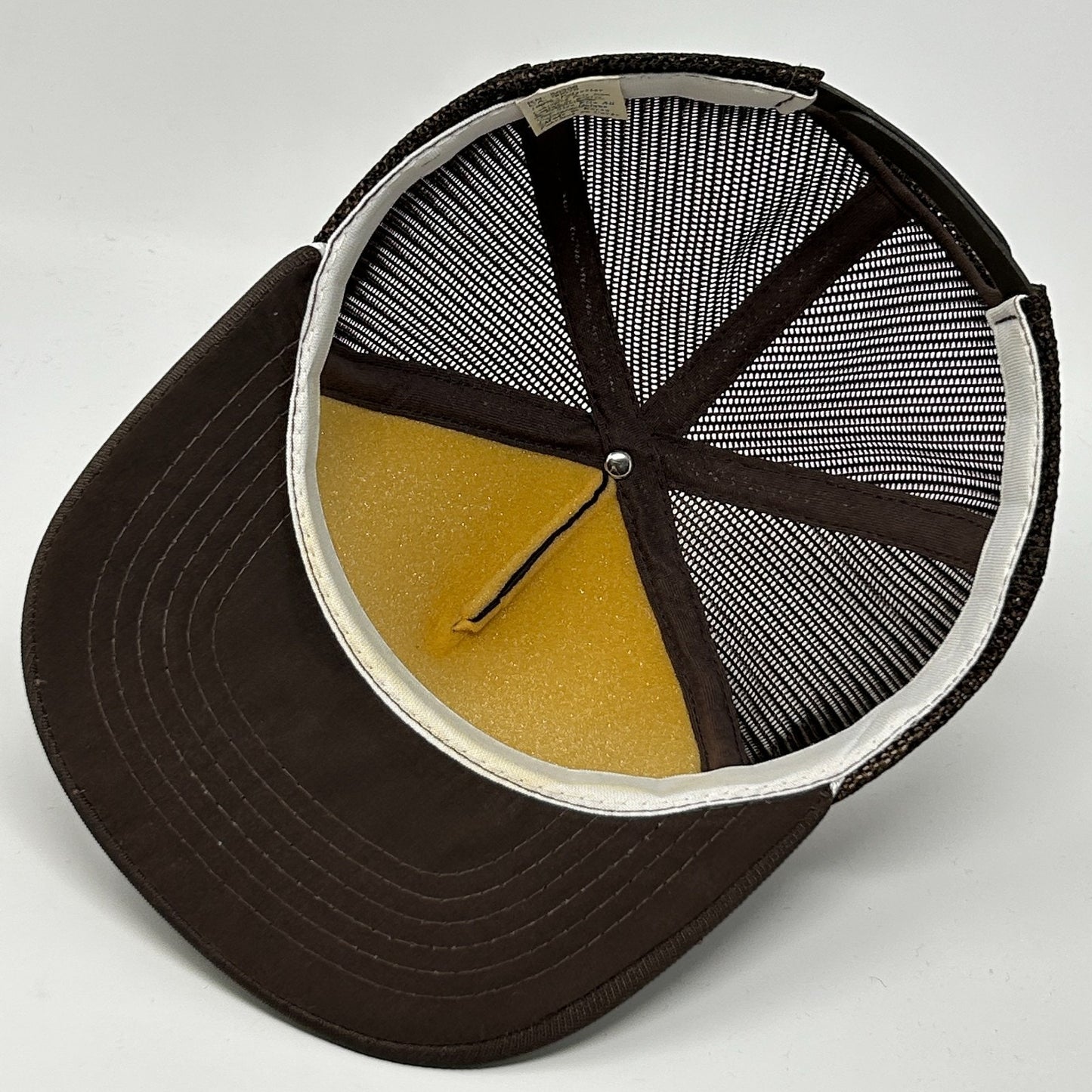 Vintage Midway Rent All Trucker Hat Cap Brown 80s Foam Front Mesh Snapback Rope