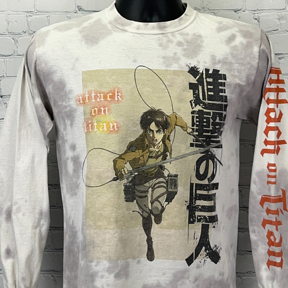 Attack on Titan T Shirt S Small Beige Anime Magna Ripple Junction Long Sleeve
