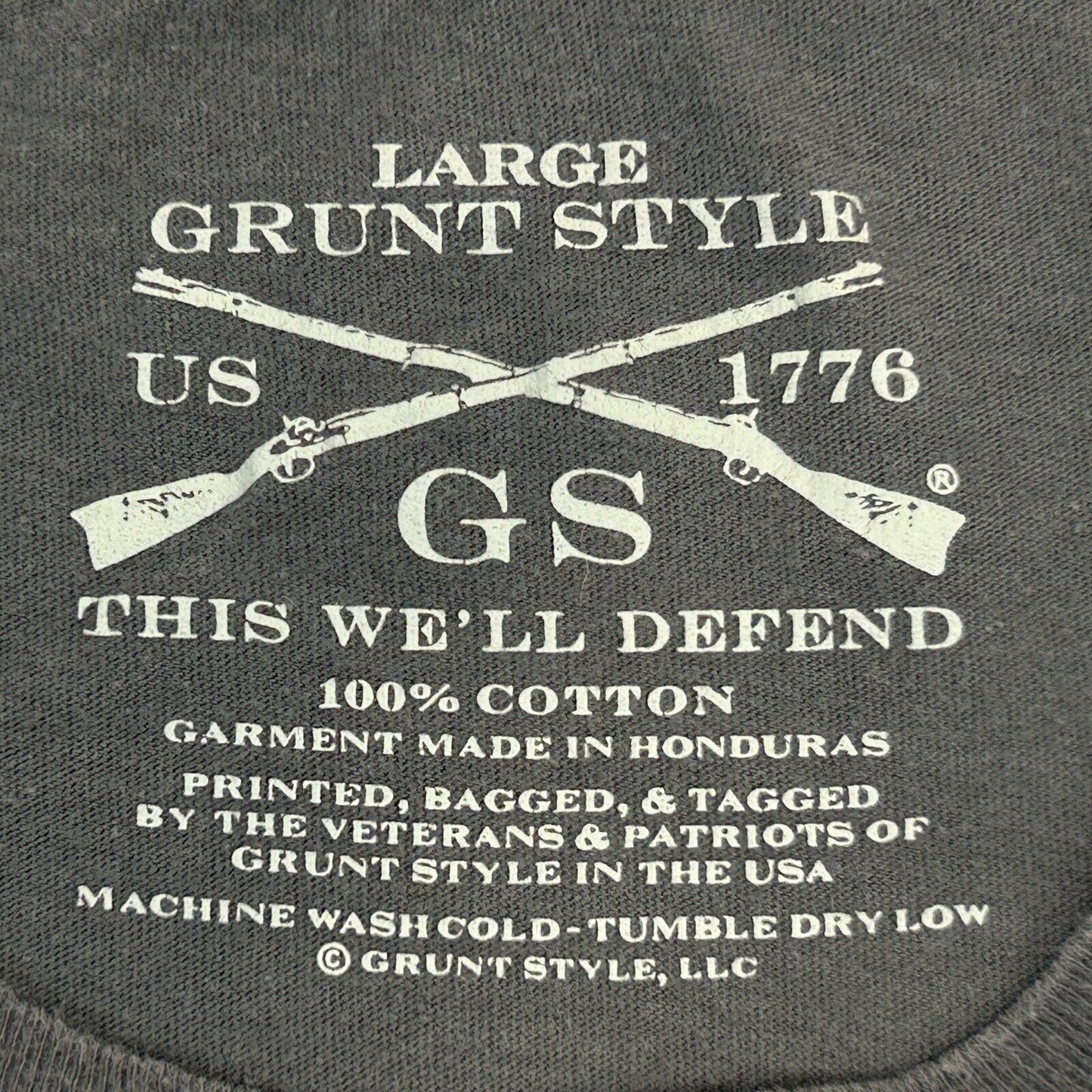 Club Grunt Style Dead Presidents Military T Shirt Large War Patriotic Mens Gray