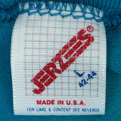 Vintage 90s Powell Girls Basketball T Shirt Blue Tie Dye USA Unisex M Medium