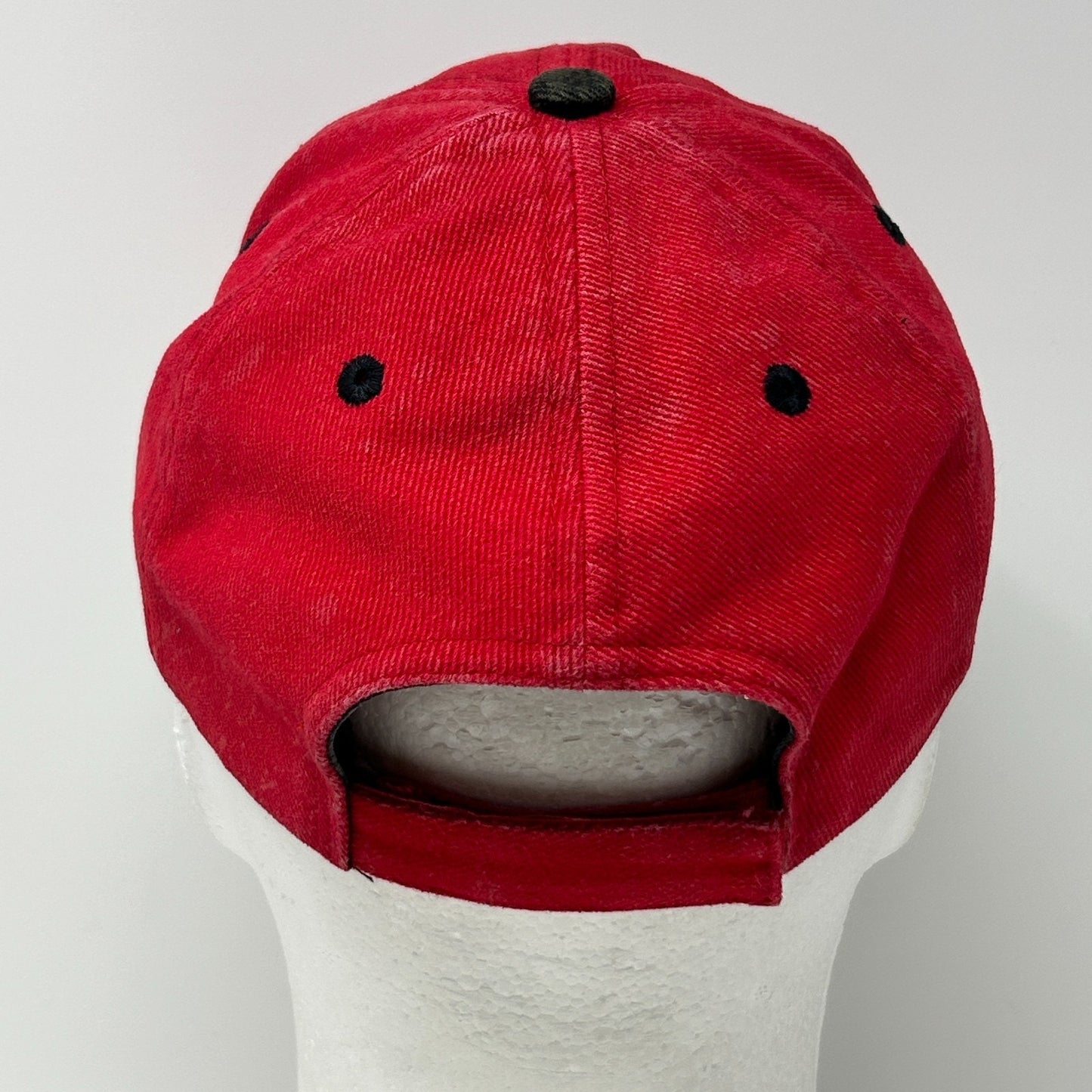 Vintage 90s Tampa Bay Buccaneers Hat Cap Red Bleach Spotted Tie Dye Strapback