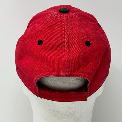 Vintage 90s Tampa Bay Buccaneers Hat Cap Red Bleach Spotted Tie Dye Strapback