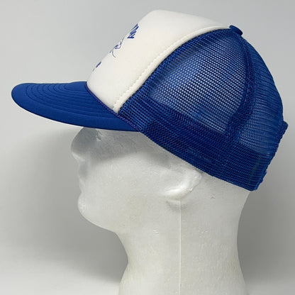 Vintage 80s Izorline Fishing Line Trucker Hat Baseball Cap Shark Snapback Blue
