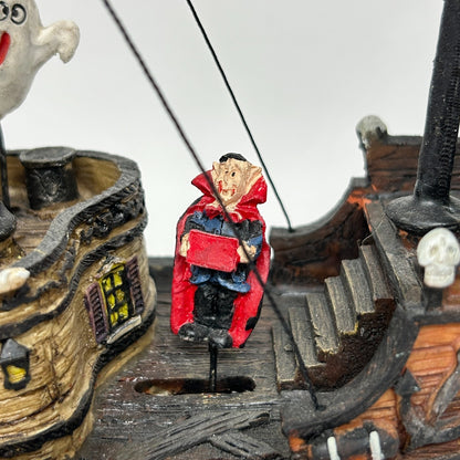 Halloween Village Pirate Ship With Motion Movement LED Lights Sea Ghost Target