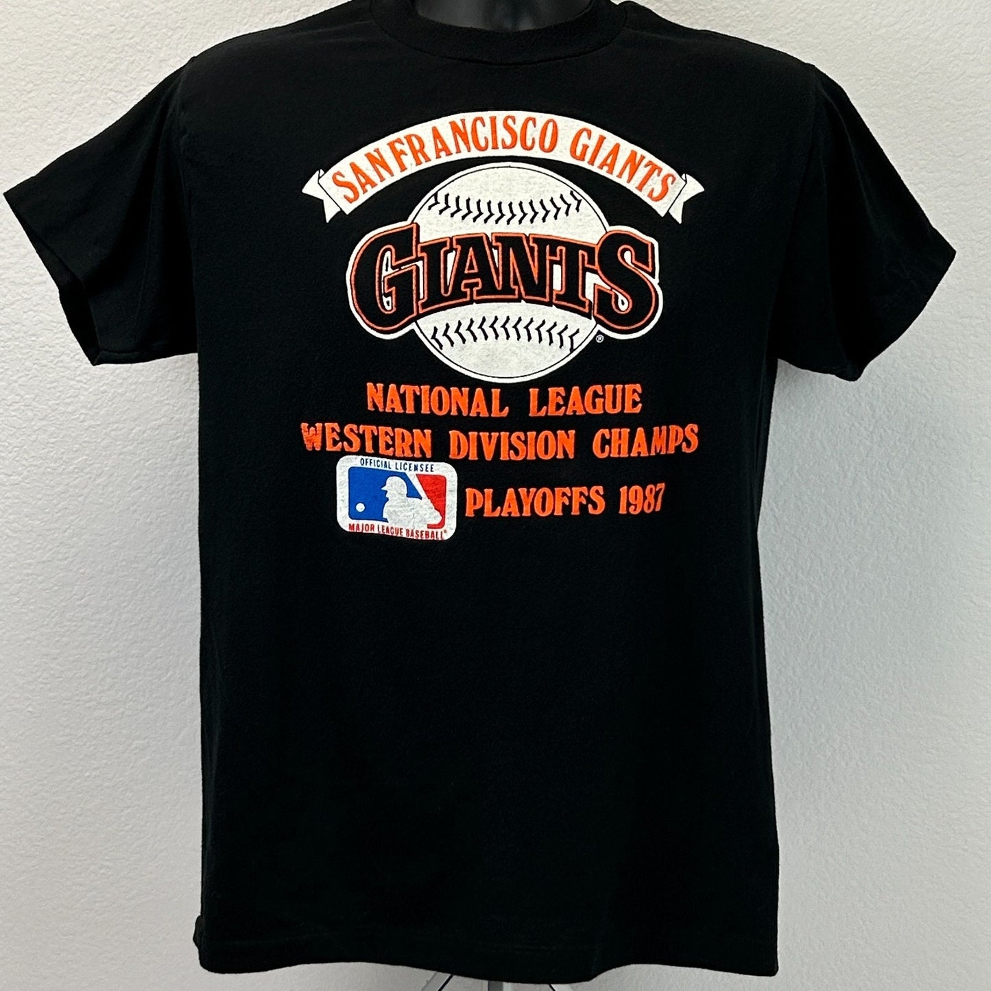 Vintage San Francisco SF Giants 1987 T Shirt Mens M Medium Black 80s Made In USA