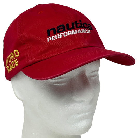 Vintage 90s Nautica Performance Hydro Race Dad Hat Cap Miss US 1 Strapback Red