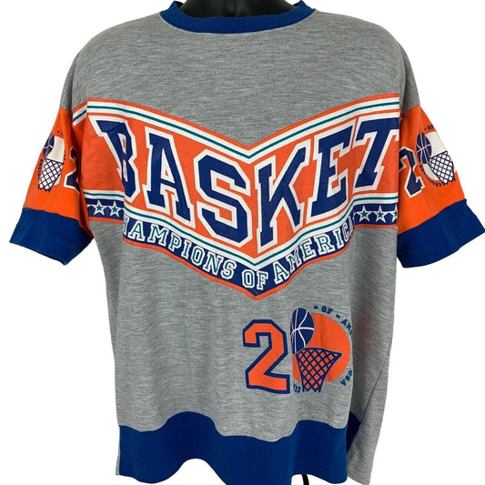 Basket Champions of America Vintage Y2Ks T Shirt XL X-Large Basketball Mens Gray