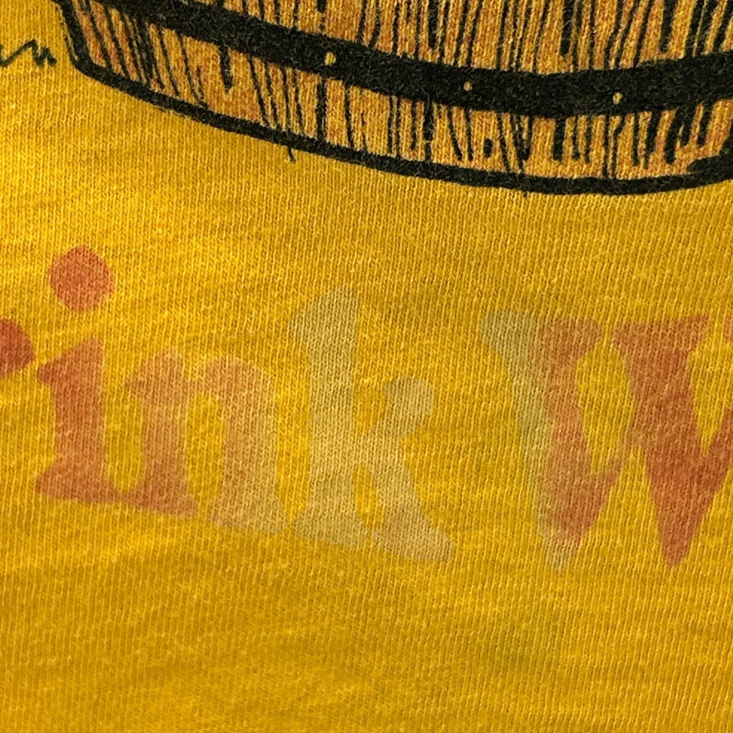 Vintage 70s Steer N Stein Stay Off Grass Drink Wine T Shirt Yellow XS X-Small