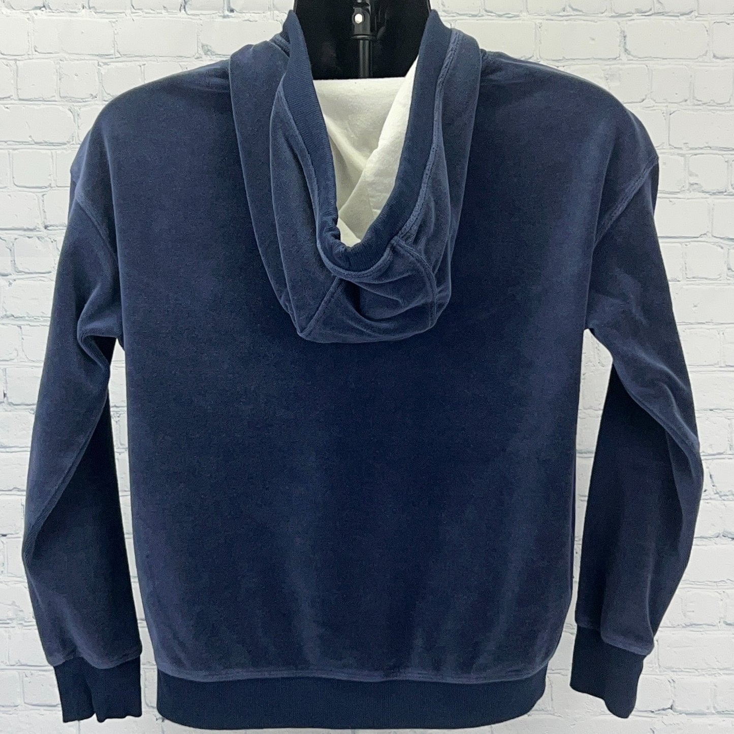 Tommy Hilfiger Sport Velour Hoodie Womens M Medium Blue Red White Hooded Velvet