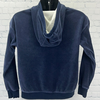 Tommy Hilfiger Sport Velour Hoodie Womens M Medium Blue Red White Hooded Velvet