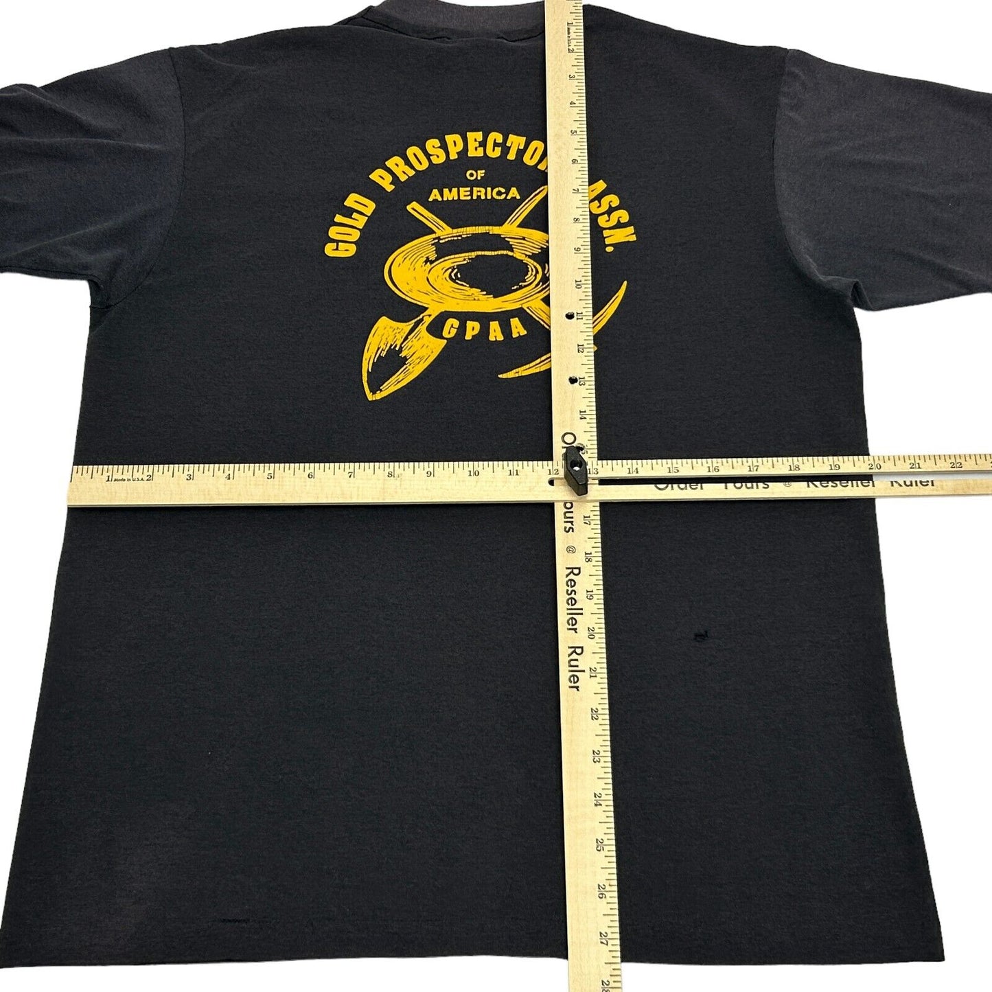 Camiseta de la Asociación de Prospectores de Oro, talla mediana, vintage, años 80, para minería, GPAA, fabricada en EE. UU., para hombre, color negro