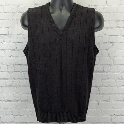 Vintage Y2Ks Delta Airlines V Neck Sweater Vest M Medium Brown Cintas USA Made