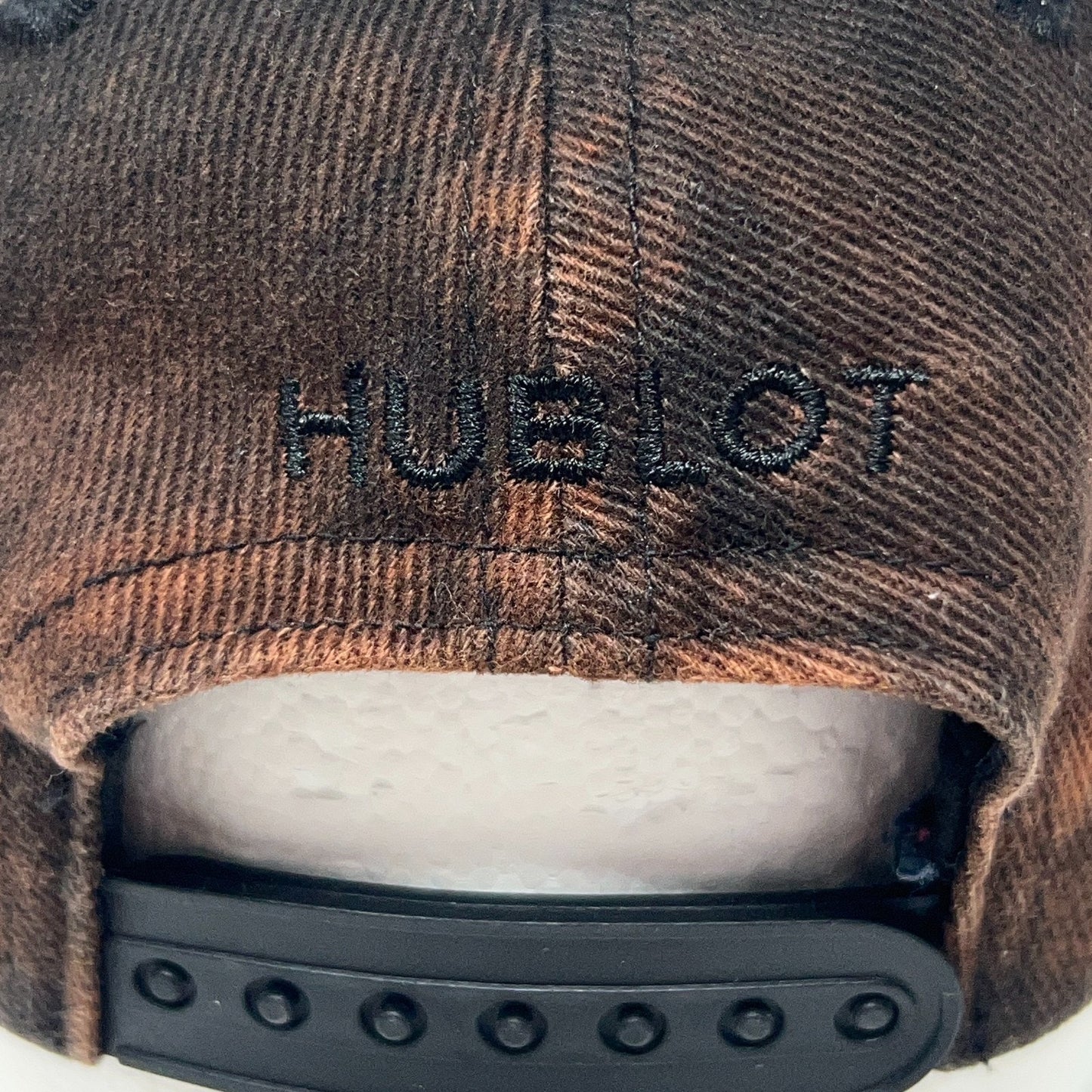 Hublot Watch Hat Baseball Cap Wristwatch Logo 6 Panel Bleached Snapback Black