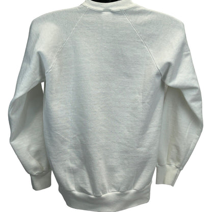Stowe Vermont Saint St Bernard Vintage 90s Sweatshirt Small USA Made Mens White
