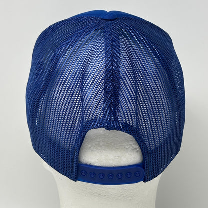 Vintage 80s Winnipeg Canada Trucker Hat Baseball Cap Canadian Blue Mesh Snapback