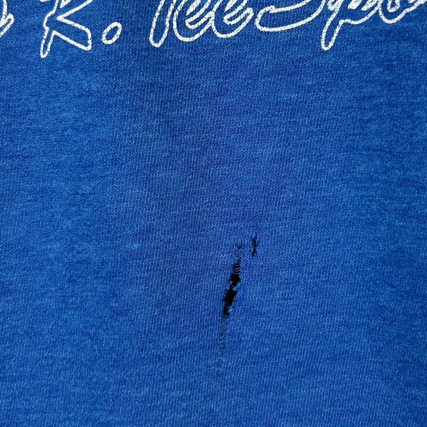 Vintage Distressed McIntyre Madness T Shirt Mens XL X-Large Blue 80s JS Browns