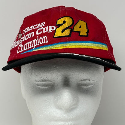 Vintage 90s NASCAR Jeff Gordon Hat Baseball Cap 1995 Winston Cup Snapback Red