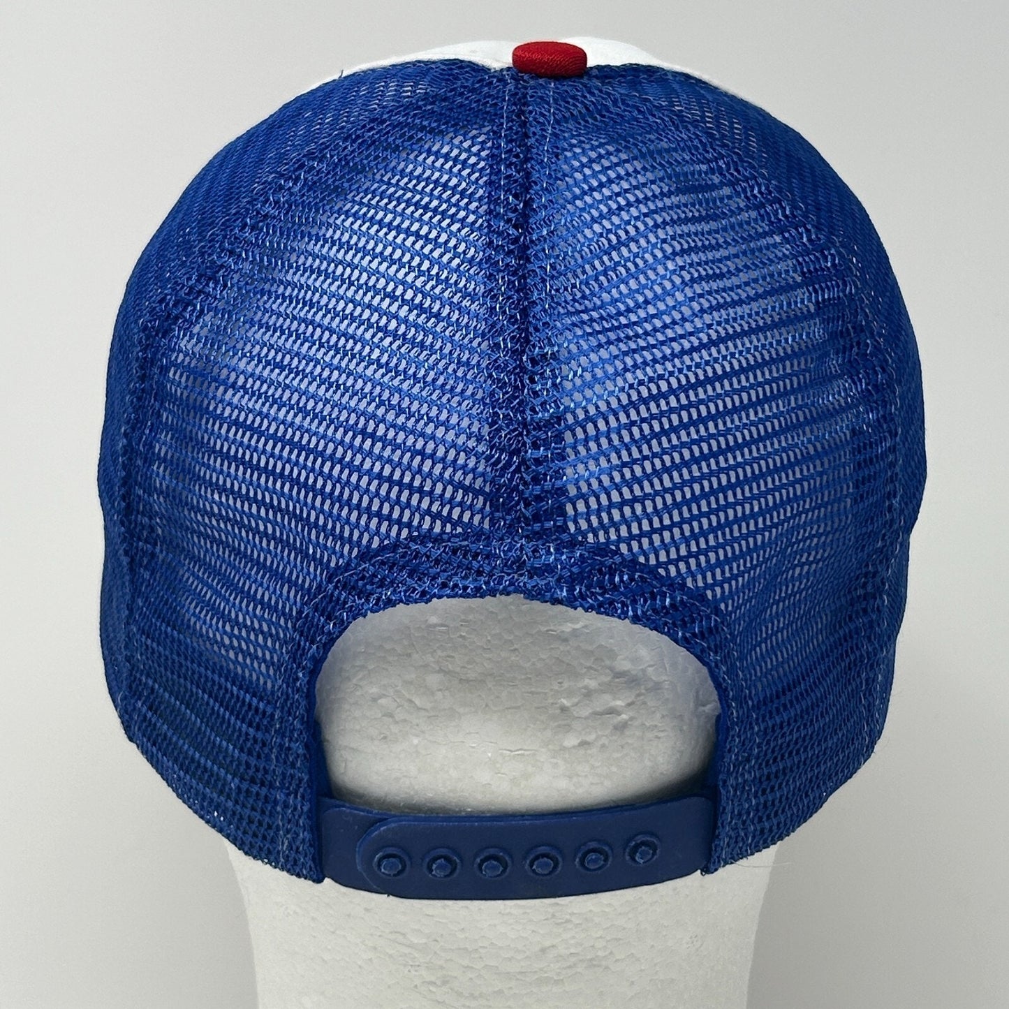 Vintage 80s Levi Strauss 1984 Olympics Trucker Hat Cap Blue Levis Mesh Snapback