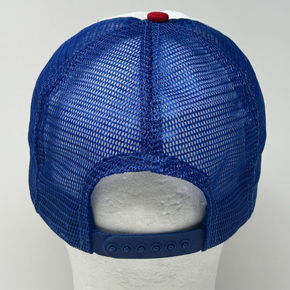 Vintage 80s Levi Strauss 1984 Olympics Trucker Hat Cap Blue Levis Mesh Snapback