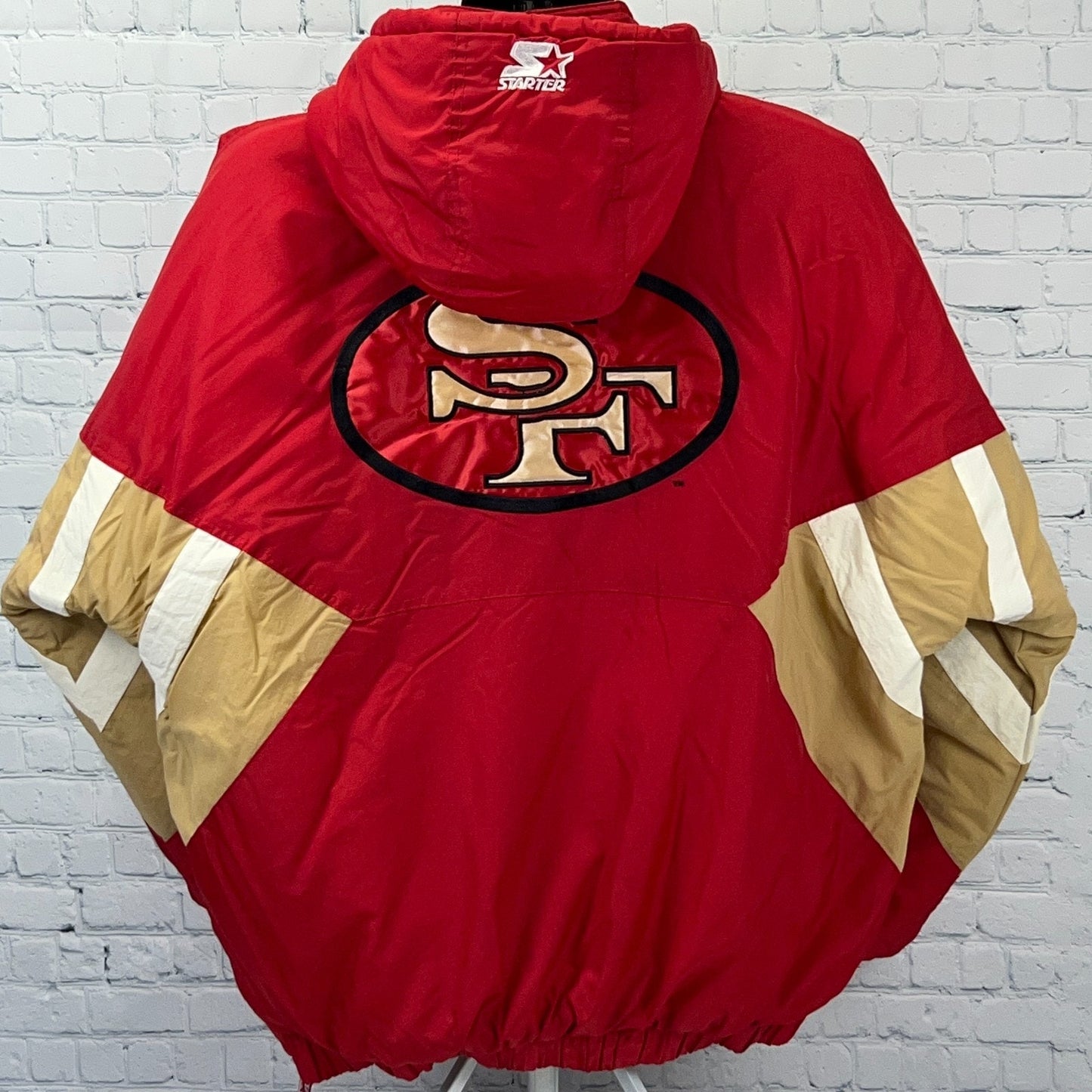 Vintage San Francisco 49ers Starter Pro Line Jacket XXL 2XL Red Anorak Pullover