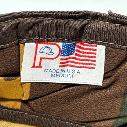 Vintage Hunting Camo Hat Baseball Cap Ear Flap Hunter Camouflage Brown M Medium