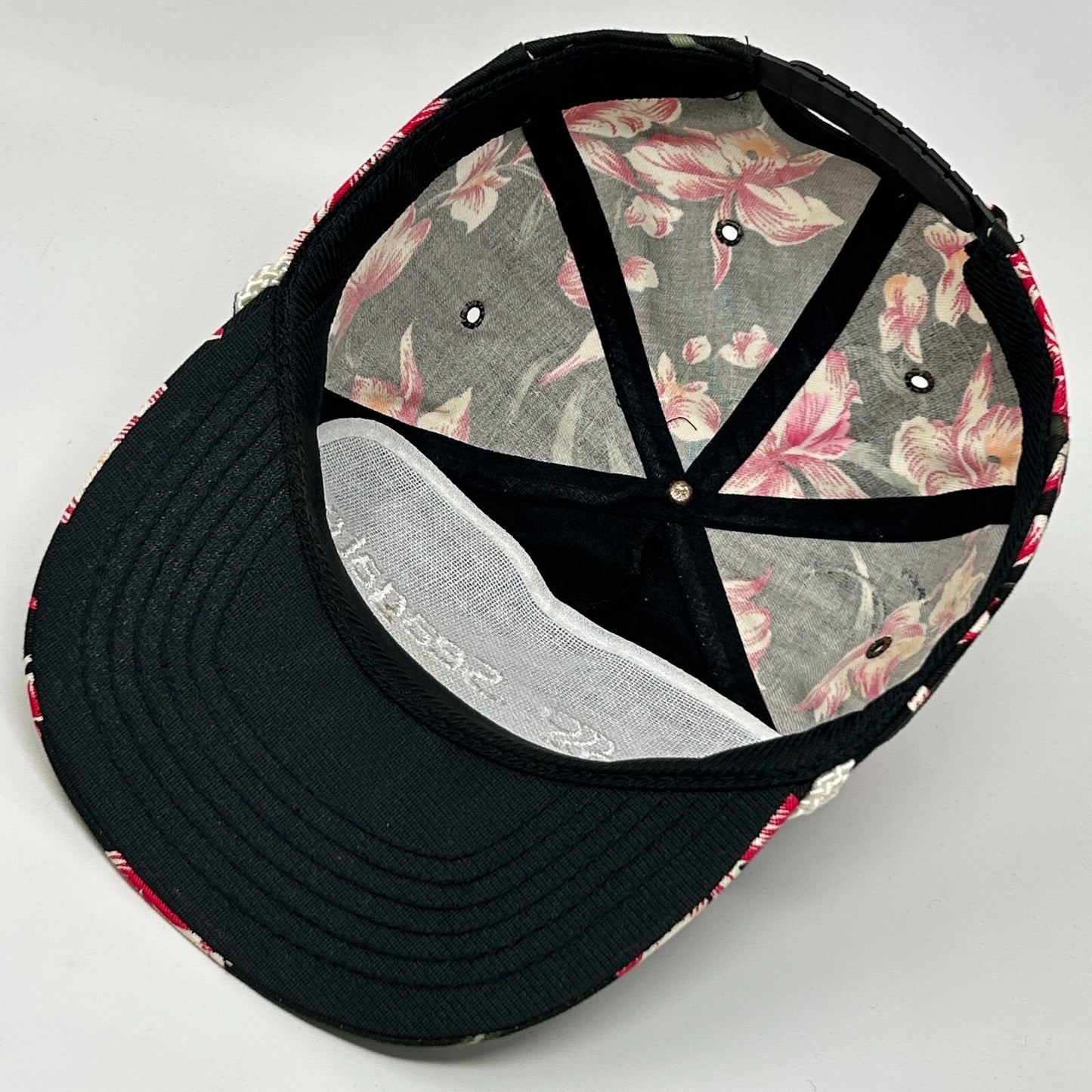 Vintage 80s Seagate Floral Hat Cap Computers Technology Hawaiian Snapback Black