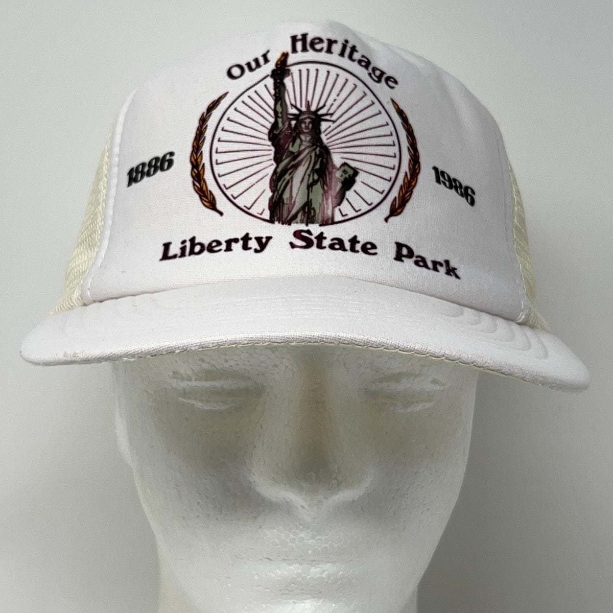 Vintage 1986 Liberty State Park Jersey City NJ Statue of Liberty Trucker Hat Cap
