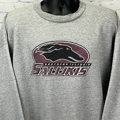 Vintage Champion Southern Illinois Salukis Sweatshirt Gray SIU College 2XL XXL