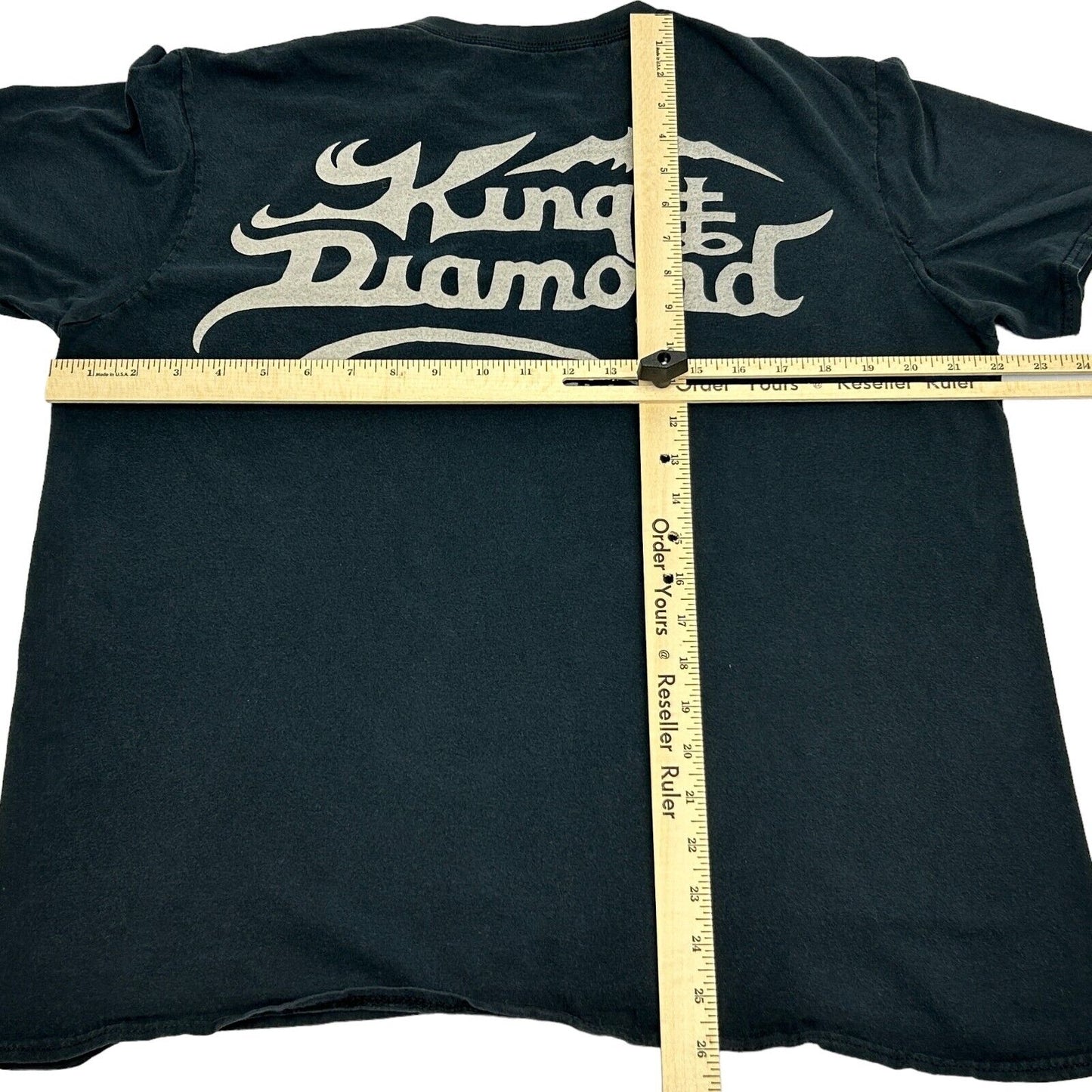 King Diamond Tour 2015 T Shirt Large Black Local Crew Roadie Concert Band Mens