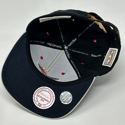 Miami Heat Hat Baseball Cap Mitchell & Ness Leather Strapback Black 5 Panel NBA - Neon Vintage