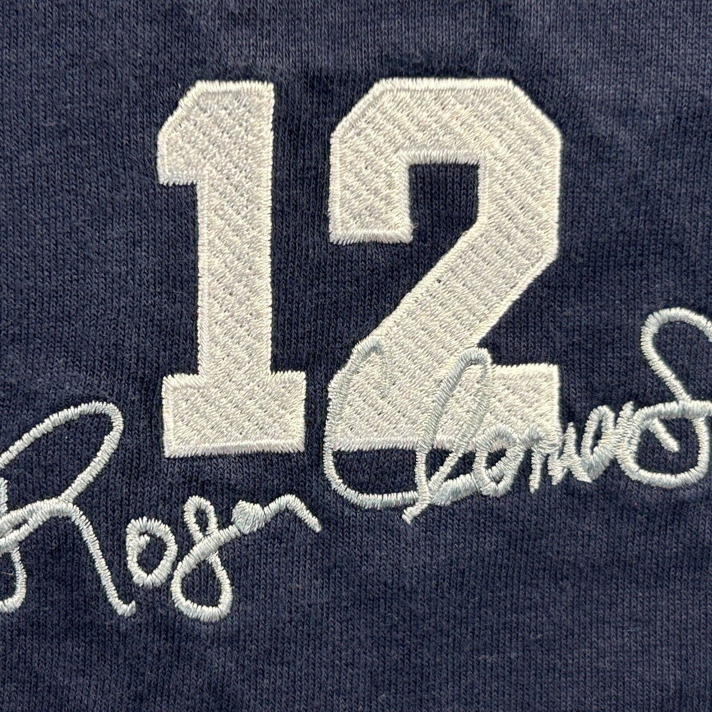 Camiseta vintage de los New York Yankees Roger Clemens de los años 90 con bordado grande para hombre en azul