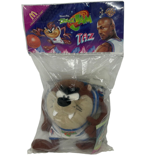 McDonalds Taz Space Jam Vintage 90s Plush Stuffed Animal Tasmanian Devil 7" New