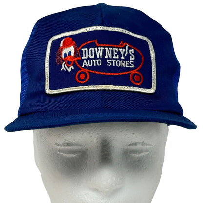 Gorra de béisbol con cierre trasero de malla azul de EE. UU. de Downeys Auto Stores con estilo vintage de los años 80