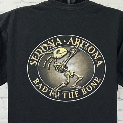 Sedona Arizona Kokopelli Bad To The Bone T Shirt XL X-Large Black Short Sleeve