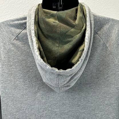 Neff Hooded T Shirt Mens S Small Gray Camouflage Hoodie Long Sleeve Pockets