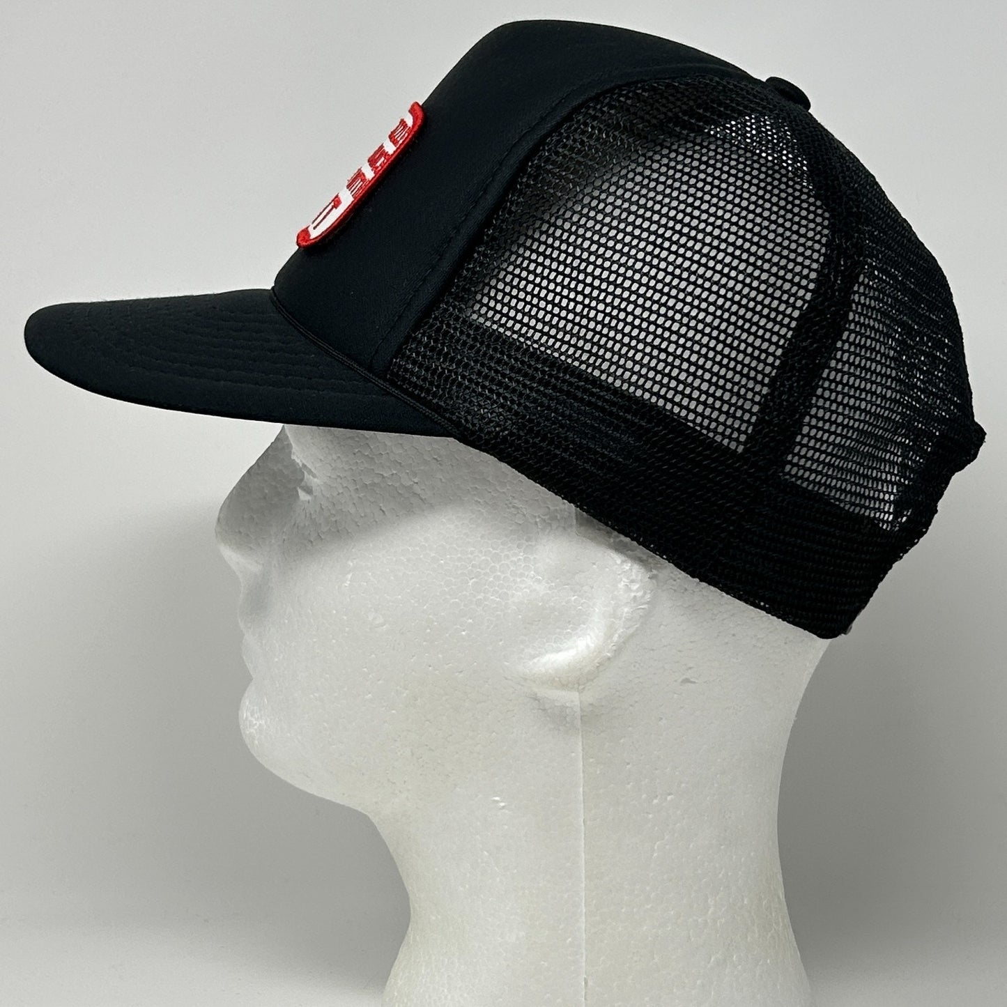 Vintage 80s Dazzle Brilliance Baffle BS Trucker Hat Baseball Cap Snapback Black